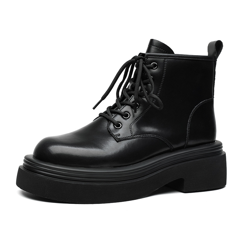 Thick soled Martin men's 2024 new autumn/winter ins British style black short boots 5011-Q_voghion.com