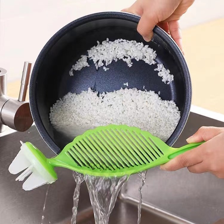 창조적 인 주방 용품 가정용 다기능 쌀 세척 인공물 배플 세척 쌀 체 수동 교반 막대 쌀 세척 기기
