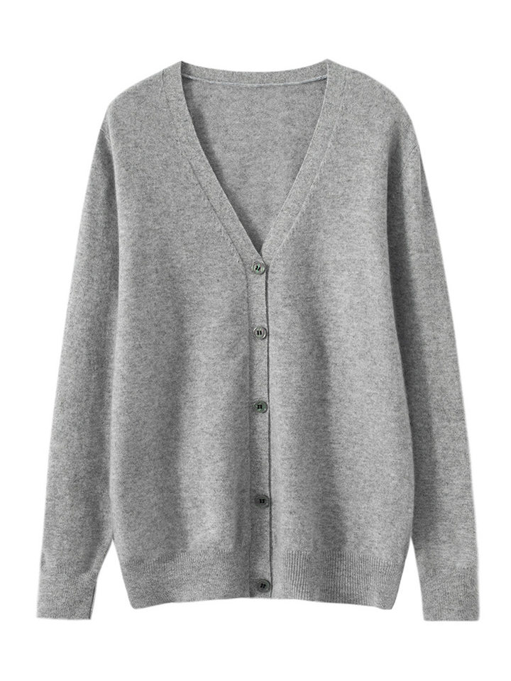 Áo cardigan len nam cổ V dài tay dáng rộng phong cách công sở — Gạo nhung thô, Màu camel, Màu camel vàng, Màu caramel