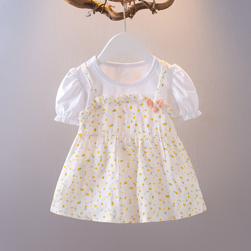 Ladies' Short Sleeve Dress Summer Baby Children Little Girls Two-Piece Princess Skirt 0-1-3 Years Old One Piece Drop Shipping