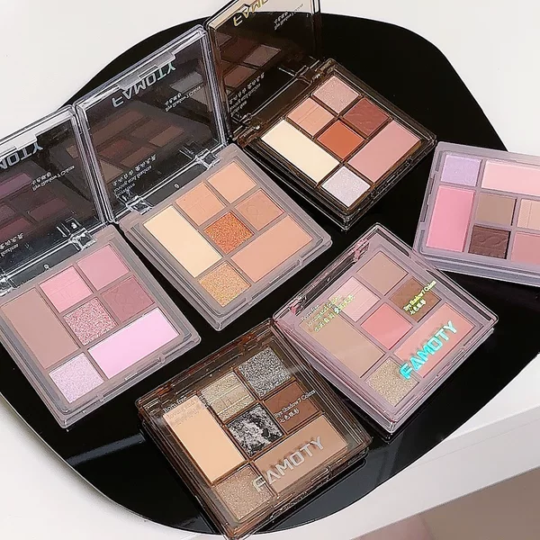 Seven-Color Eyeshadow Palette, Multi-Purpose, Fine Shimmer, Matte Finish, Not Easy to Smudge or Clog, Low Saturation, Affordable, Cross-Border Makeup