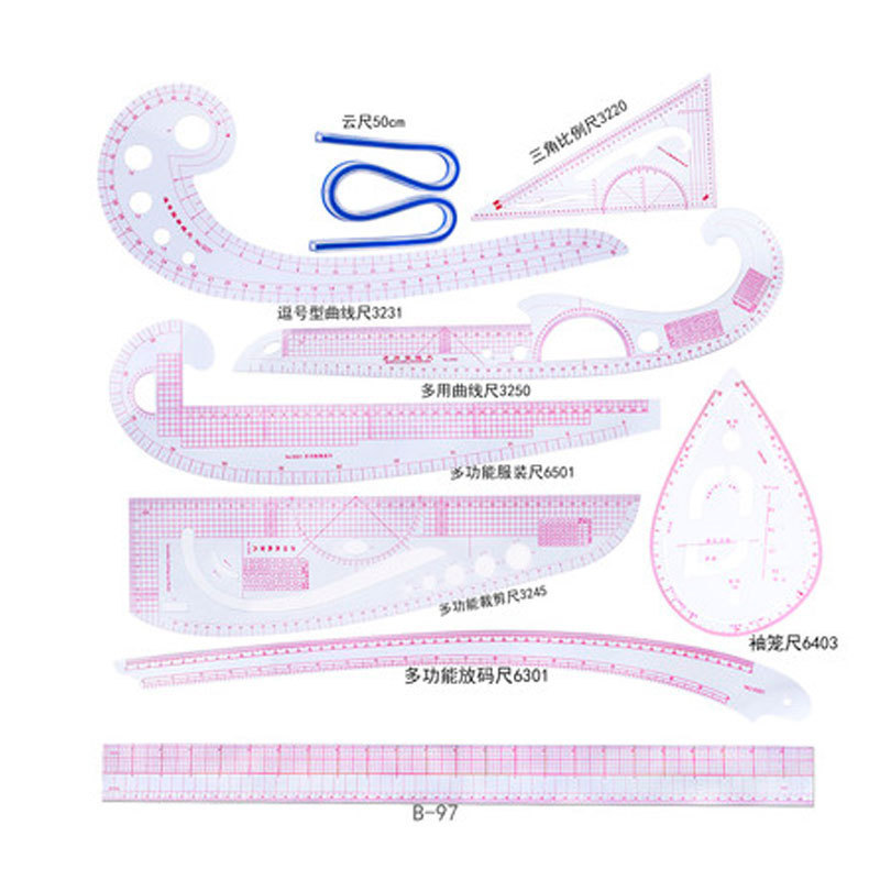 Regla multifuncional para la fabricación de placas, regla de corte, regla de corte, regla de diseño de ropa, regla de curva