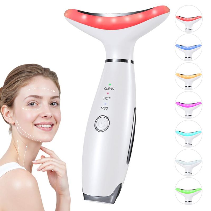 ネック美容器 7色ネック美容器 家庭用美顔器 ネックライン改善クリーム ネッククリーム導入器 在庫あり|undefined