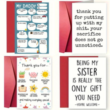 Temu亚马逊跨境爆款生日贺卡带信封搞笑文字卡片恶搞趣味贺卡礼物