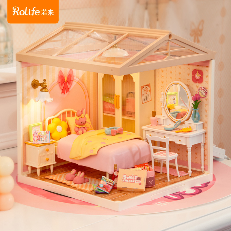 Rollife Ruo Lai Super World Bloques de construcción ensamblados modelo de juguete 3d rompecabezas estéreo bricolaje casa regalo para niños