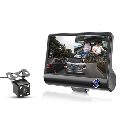 Cross-Border 4inch Touch-Screen Dash Cam Driving recorder - 3-lenses-in-front-of-the-car-inside-the-car-and-behind-the-car-s2