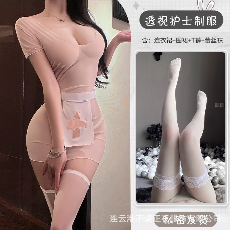 정장[드레스+앞치마+T바지]+레이스삭스