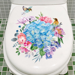 Lukang MT23014 Toilet Sticker for Bathroom and Toilet Decorative Flowers Self-Adhesive Decoration 