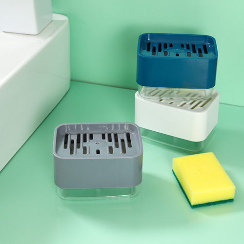 Automatic pressure dish soap pot brush filler soap dispenser box filler box liquid outlet box sponge cleaning box