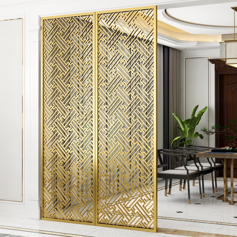 Hotel sales office lobby entrance partition outdoor lattice garden courtyard fence engineering stainless steel partition screen