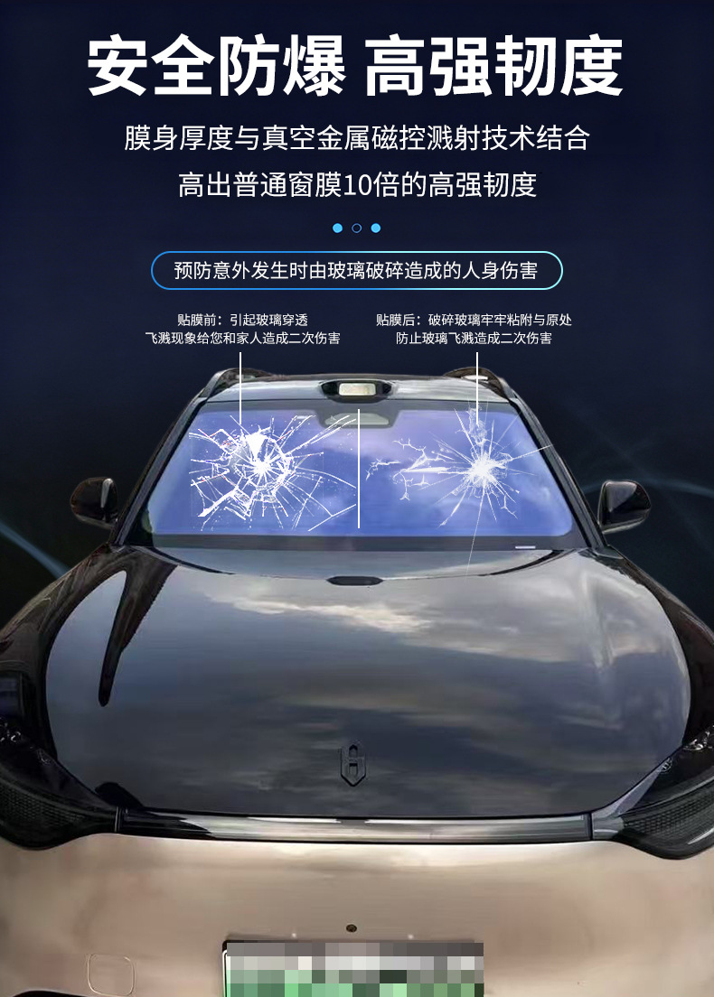 Manufacturer wholesale 3 silver series car sun film, shading, heat insulation, and sun protection film, high-definition and high-transparency, suitable for front and rear windows and sunroofs