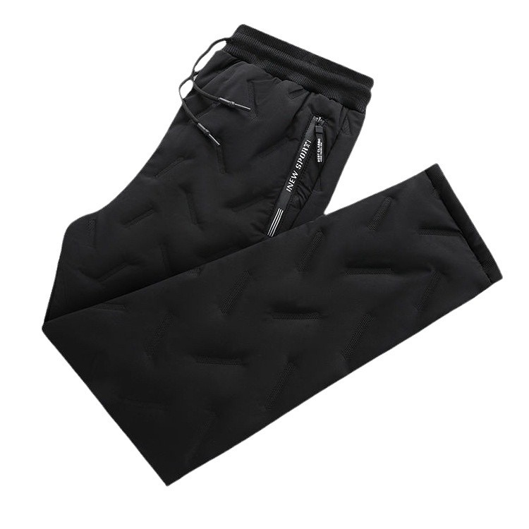 Pantalones de lana de cordero americano para hombres, invierno cálido más terciopelo grueso, moda, pantalones de algodón de ocio deportivo suelto de todo fósforo