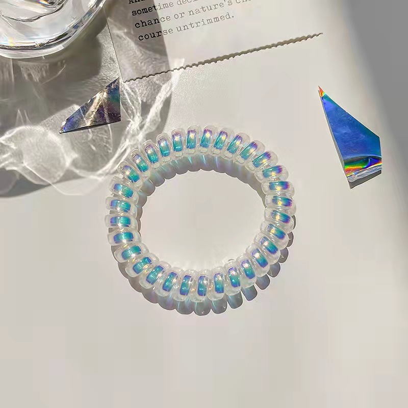 人魚姫レーザー電話線ヘアリング女性韓国ins無痕小皮筋結束ロープ女性シンプル気質ヘアロープ|undefined