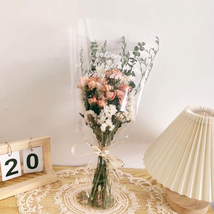 母亲节满天星玫瑰干花花束尤加利真花摆件生日礼物女拍照道具