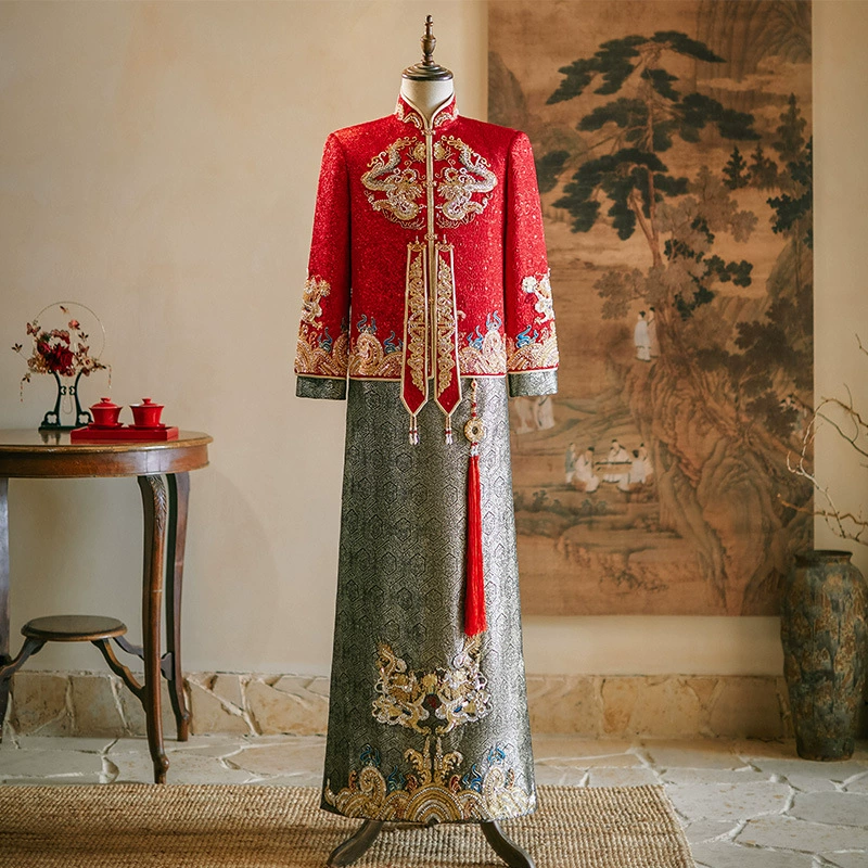 Xiuhe костюм мужской жених 2024 осень и зима новый китайский стиль