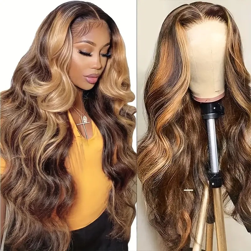 Peluca sintética lace front con ondas para mujer_voghion.com
