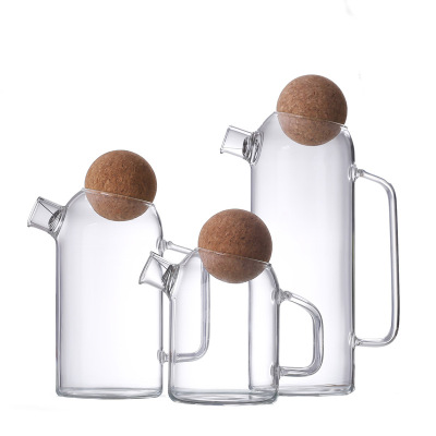 Sphere Glass jug Cork stopper Cool water bottle Teapot thickening Glass jug High temperature resistance Heat household Flowers Teapot