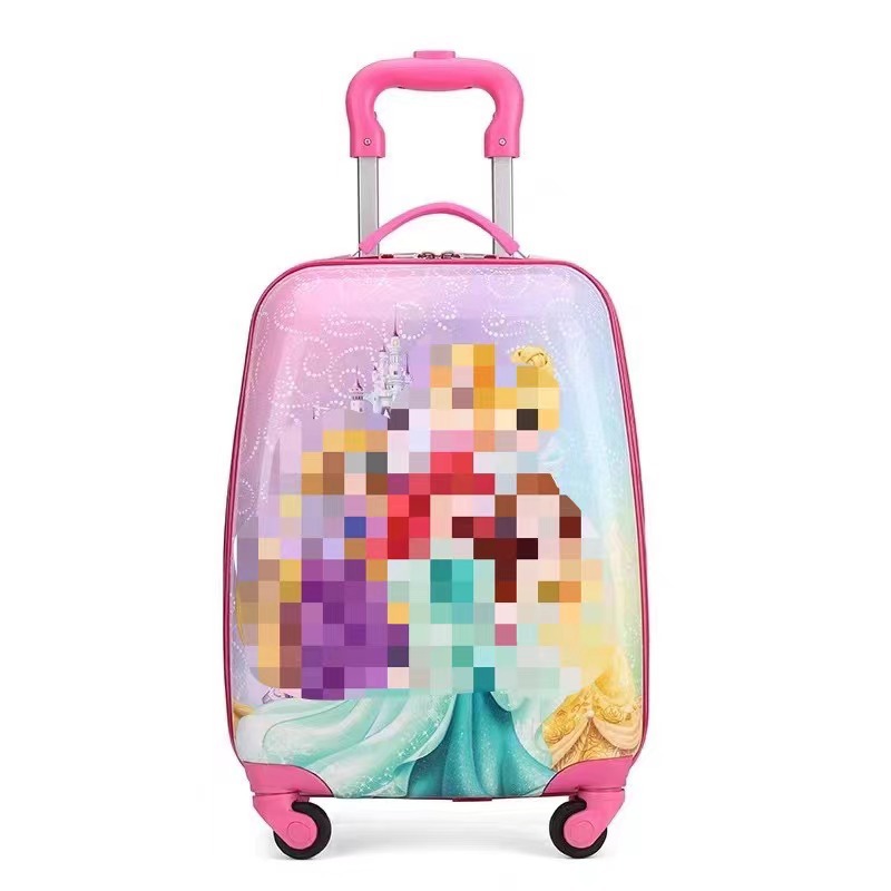 Nueva caja de la carretilla de los niños de color sólido tablero de luz patrón de logotipo imprimible equipaje rueda universal maleta fábrica al por mayor