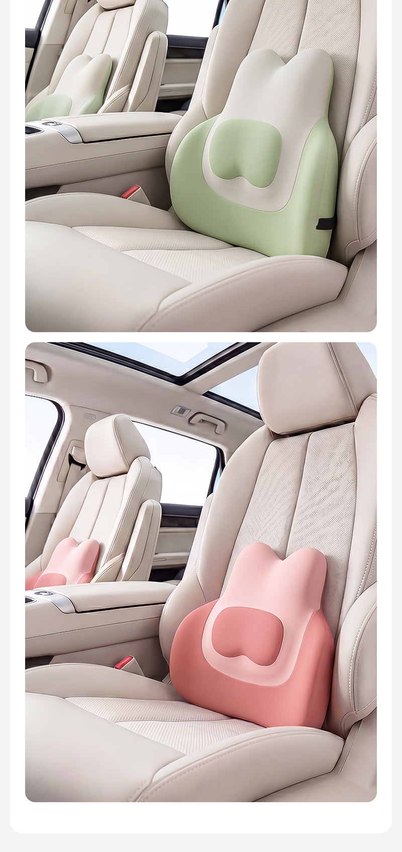 Car Lumbar Support Cushion Memory Foam Car Seat Backrest Cushion for Long Hours of Driving Without Fatigue Factory Cross-Border