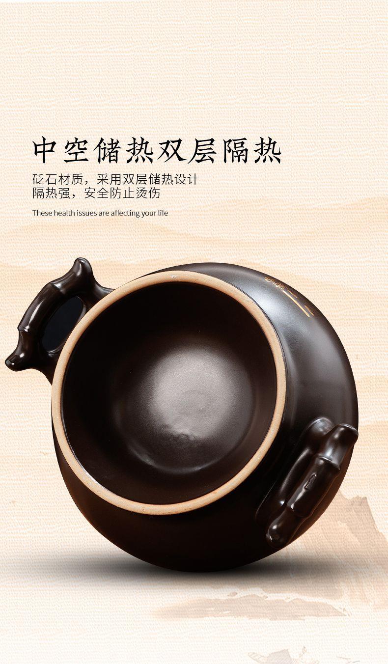 Bian Stone Moxibustion Jar Large 18.4cm Ceramic Navel Warming Tool with Fire Bowl Carbon Stick Towel and Herb Pack specifications