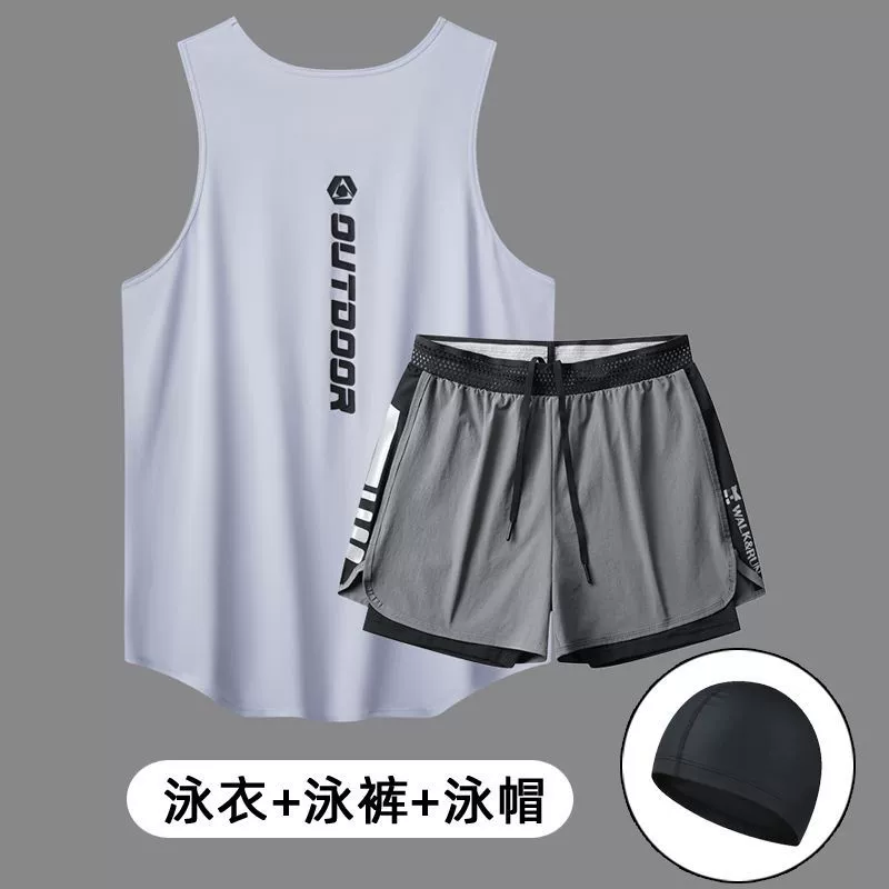 Swimwear, set, quick dry trousers, vest for adults