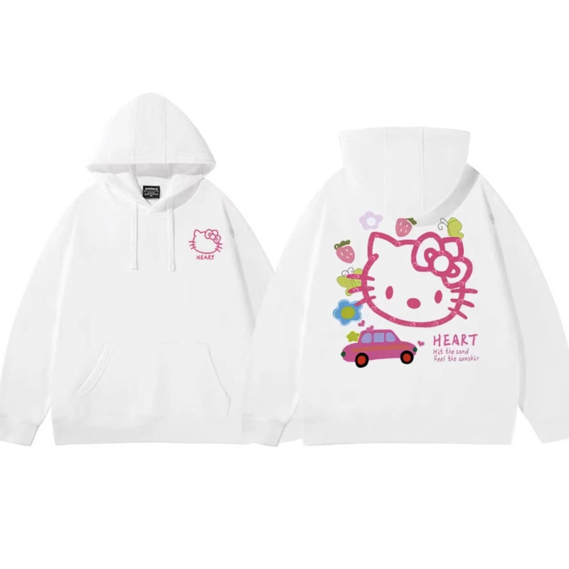 Autumn and Winter Sweatshirt Women's Velvet Casual Cute Hello Kitty Export Hello Kitty Thailand Vietnam Southeast Asia