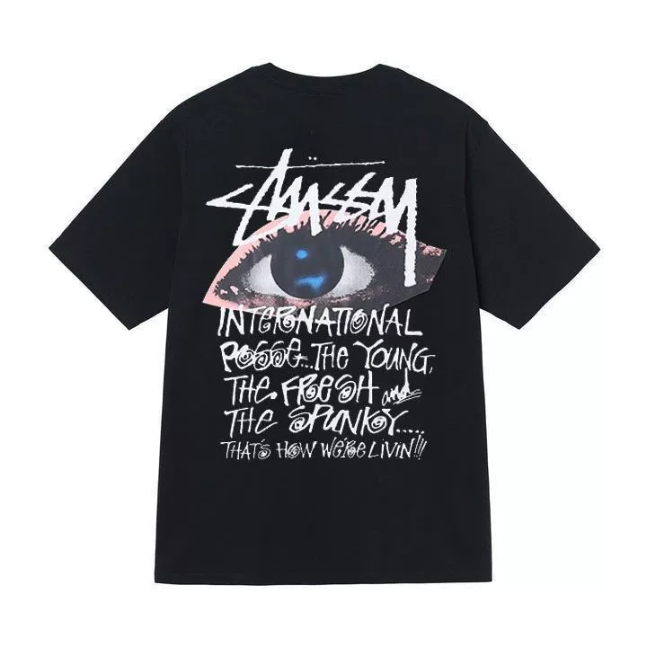 Футболка (Stussy) свободного кроя унисекс, короткий рукав, ткань 230 г, коллекция лета 2025
