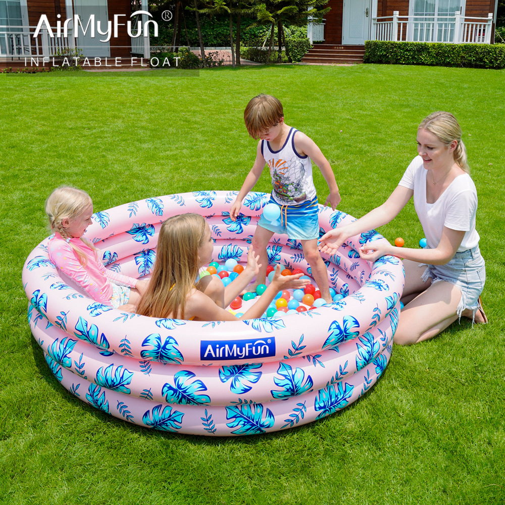 AMF | Piscina de Olas Inflable, Piscina Inflable de Tres Capas, Piscina de Olas para Niños, Piscina Estilo Selva Tropical para el Hogar