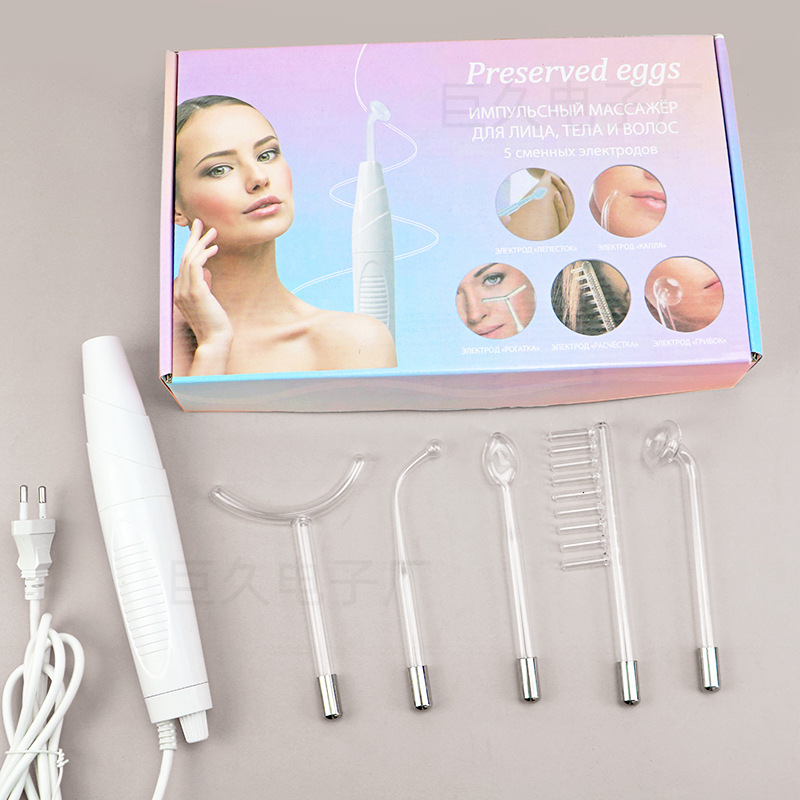 New High Frequency Electrotherapy Instrument Portable High Frequency Electrotherapy Stick Electrotherapy Comb Five-Piece Set of High Frequency Beauty Instrument