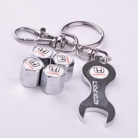 Tapa de Válvula de Neumático de Aluminio Universal con Llavero para Automóvil image 9