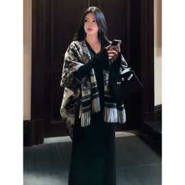 【高质量】新中式水墨画针织衫披肩外套女秋季高级感复古韩系