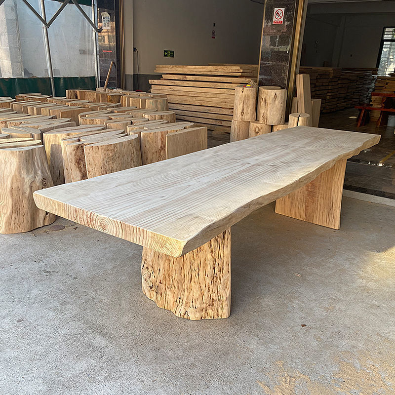 Log Whole Board Natural Side Large Board Table Tea Table Solid Wood Large Board Dining Table Office Desk Large Board Boss Table