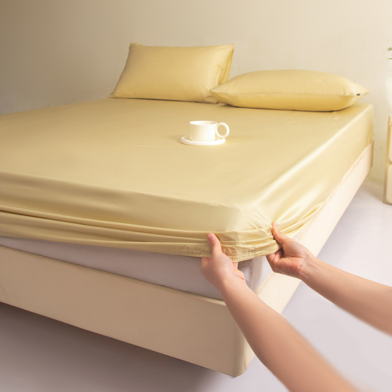 Una categoría 100 Lycell Lisi Sombrilla de cama Cubierta de colchón de una pieza Cubierta de cama de seda de hielo Juego de tres piezas 2025 Nuevo