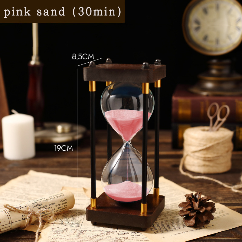 Classic Wooden Hourglass Timer For Home And Office Decoration_voghion.com