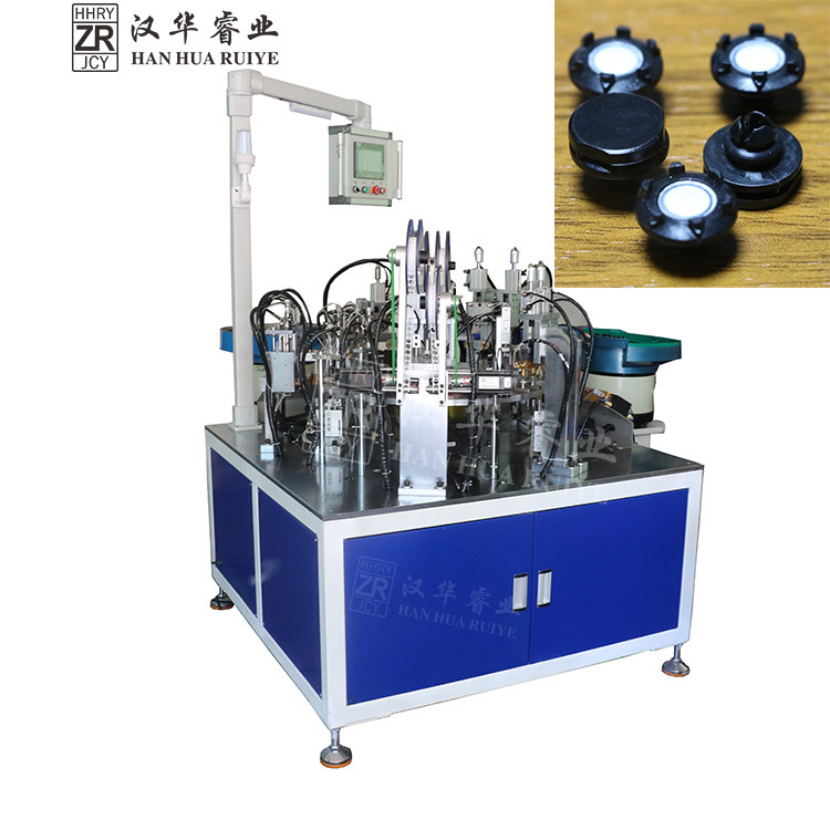 自动化防 水透气阀自动切膜焊膜装盖组装设备 接头自动组装