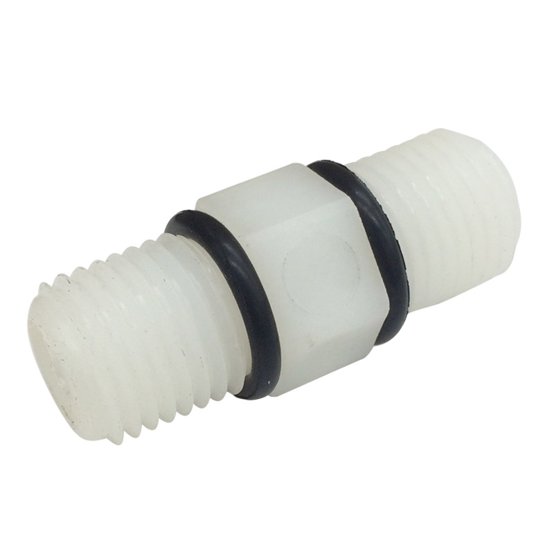 Purificador de agua de conector M22 de paso recto 2 puntos de rosca exterior hilo de plástico de nylon 2 puntos conector de paso recto con anillo de sello