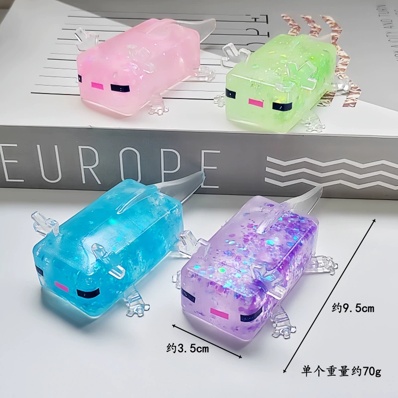 Игрушка slime «аксолотль» для сжатия, наполняемая мальтозой, мягкая антистресс, с блёстками, разные цвета