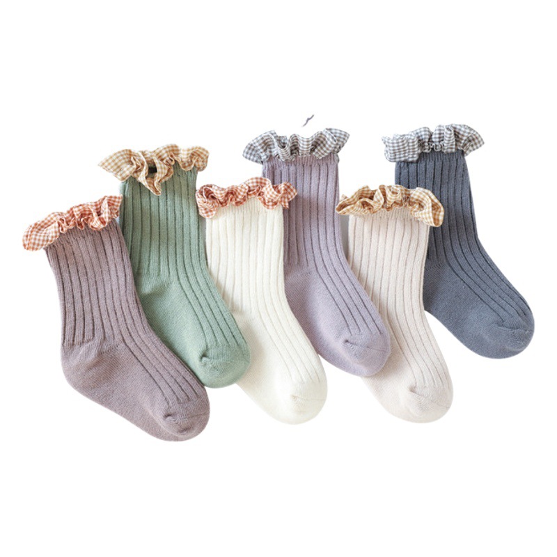 21 nuevos calcetines de otoño e invierno para niñas algodón peinado estilo coreano Mori ins estilo calcetines de encaje para niños