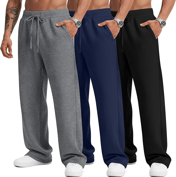 Men's Performance Joggers 3-pack Quick-dry Relaxed Fit Sweatpants_voghion.com