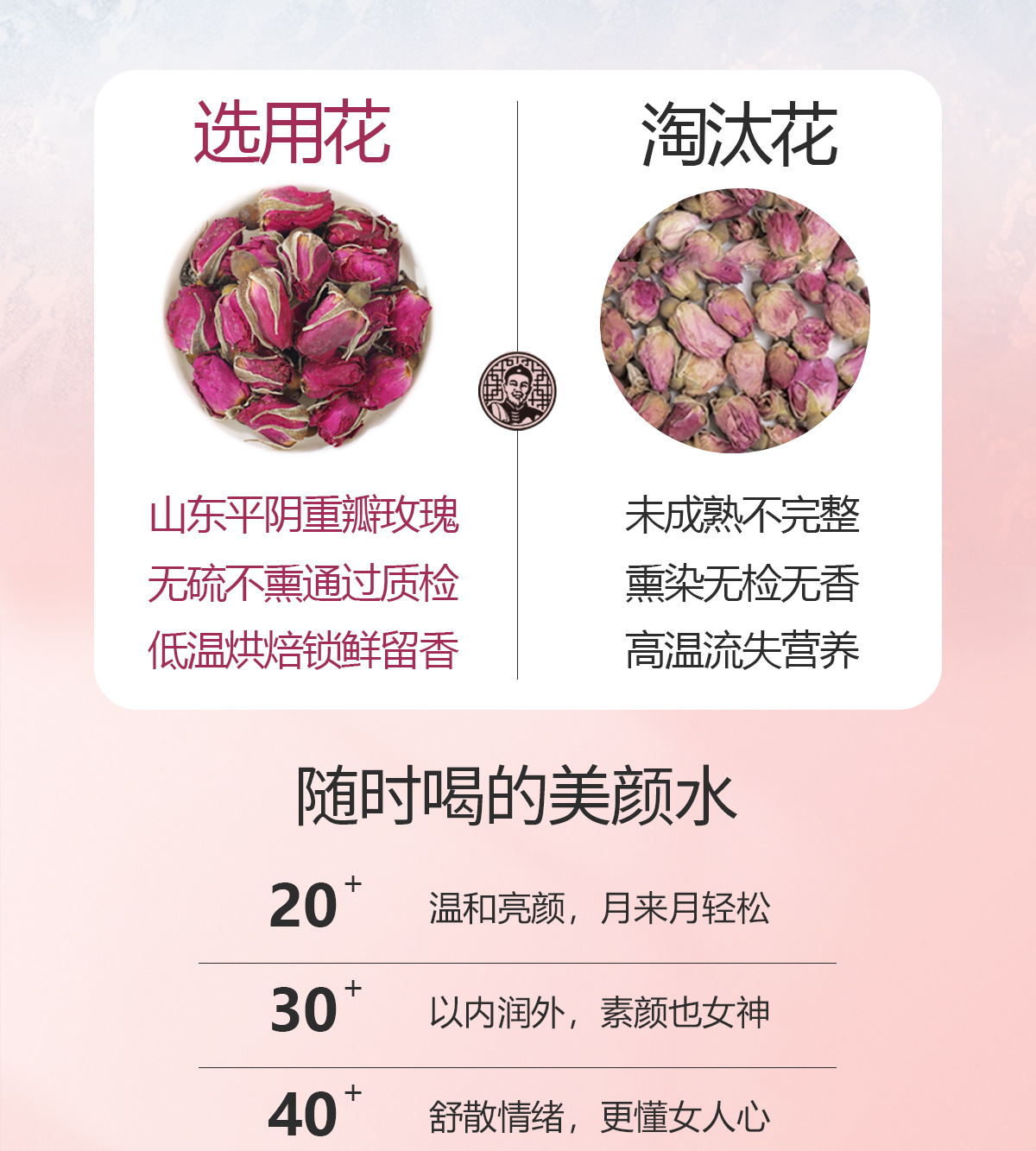 Dried Double-Petal Rose Buds Rose Tea 110g Low-Temperature Dried Floral Herbal Tea in use