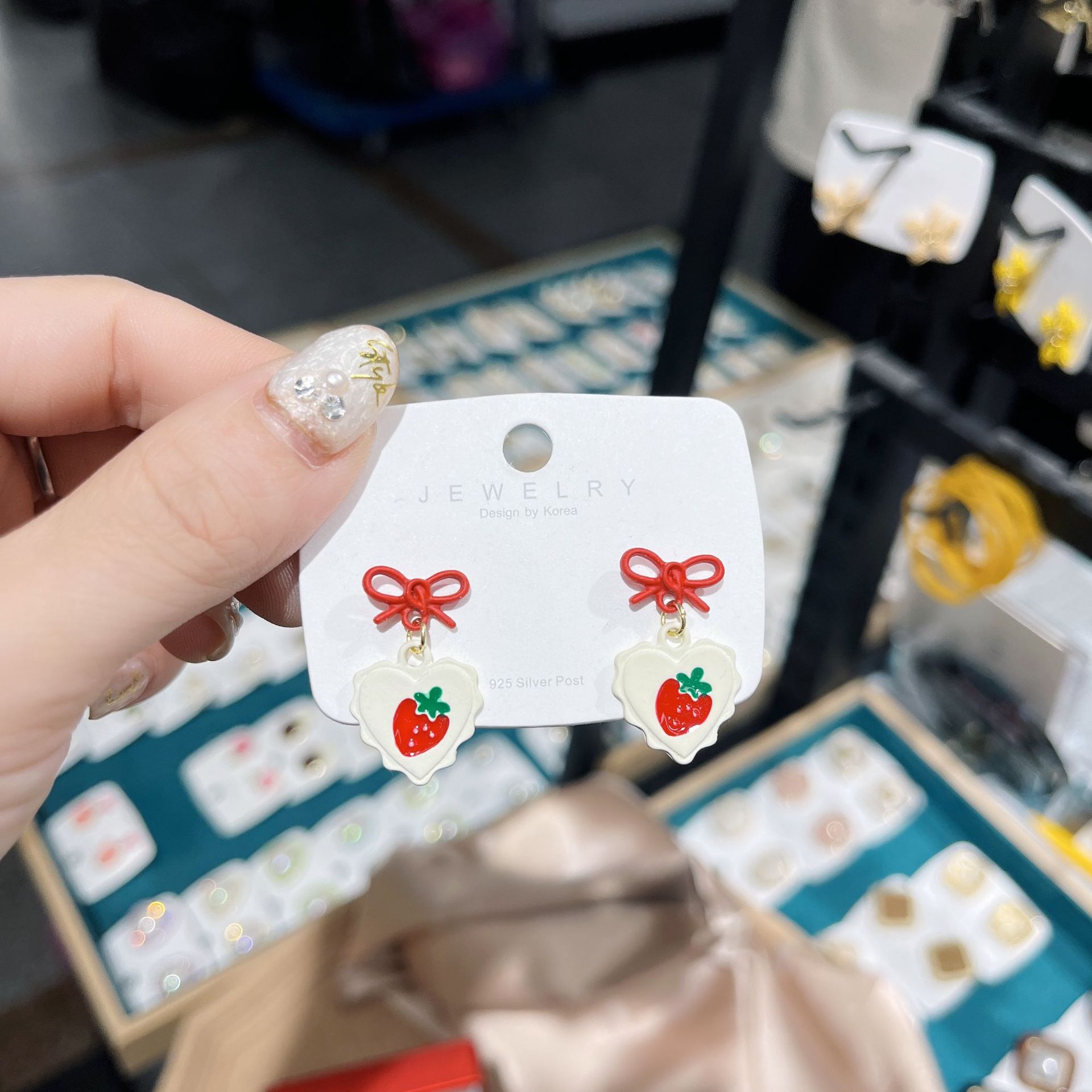 Cute fresh strawberry with bow