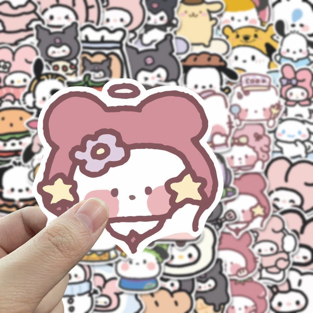 100 листов ручной росписи наклейки Sanrio, Kurome Cinnamon Dog Melody Pacha Dog Карикатура наклейки Оптовая торговля