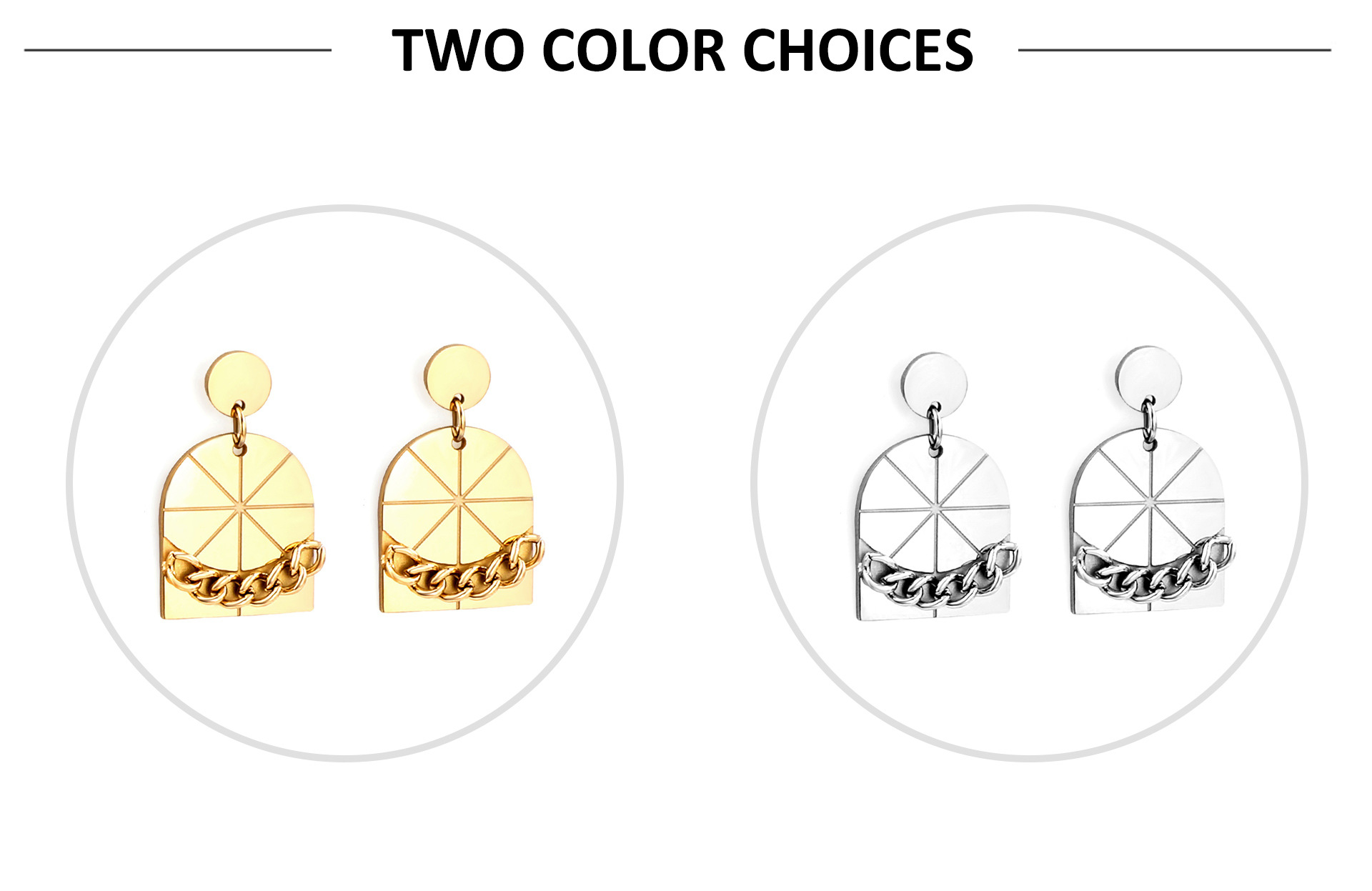 Fashion Geometric Stainless Steel Plating Earrings 1 Pair