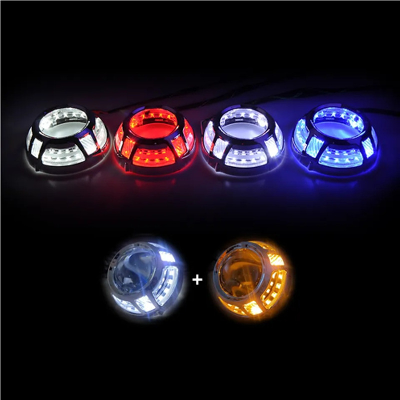 3 pulgadas Paramela cubierta de doble luz lente de ángel ojo accesorios de cubierta decorativa de luces de automóviles