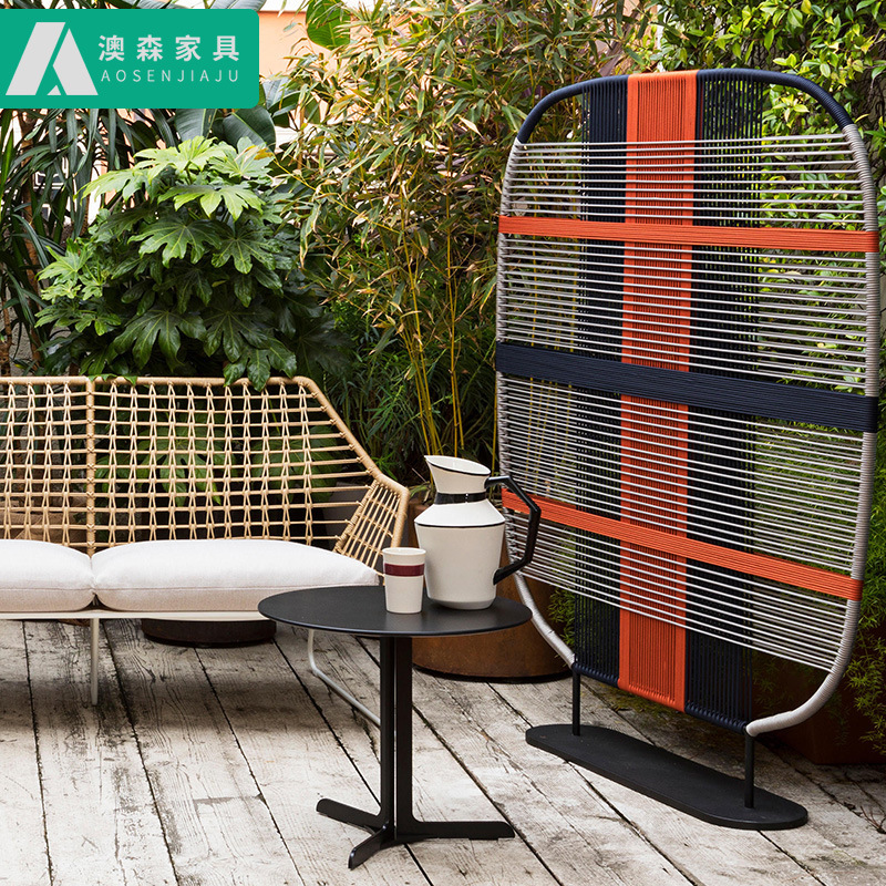 Outdoor Partition Screen Rattan Chair Sofa Combination Creative Screen Open-air House Garden Hotel Partition Wall Rattan Furniture