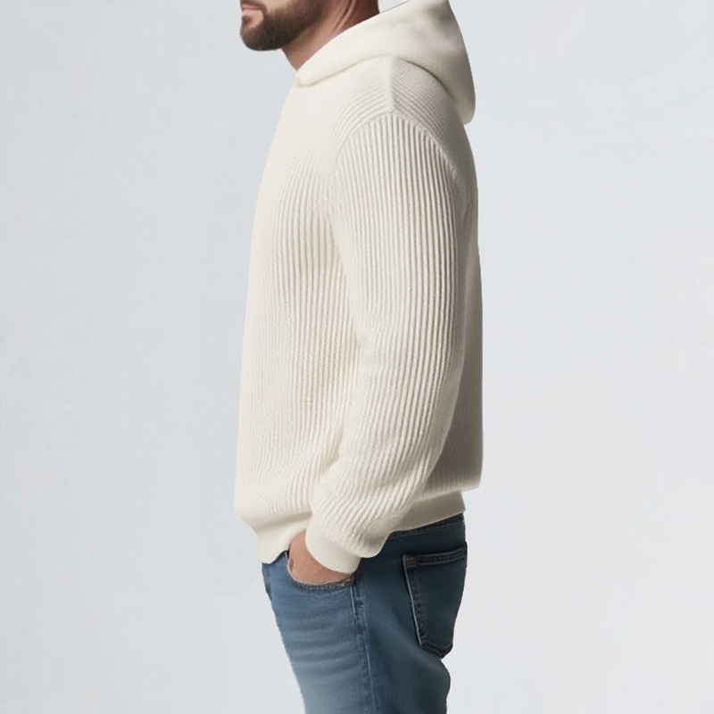 Herren Herbst und Winter Herrenpullover Jugend Kapuzenpullover Herren Einfarbig Lässig All Match Strickpullover Jacke_voghion.com