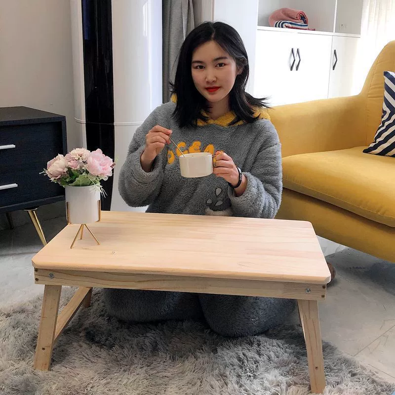 Маленький прикроватный столик, стол для ноутбука из цельного дерева, письменный стол, стол для ленивых, складной стол, стол для общежития, многофункциональный стол-кенг