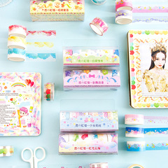Greeting Rainbow Realm Decorative Tape Set Ins Fresh Cloud Border Handbag Lining Material 6 Rolls