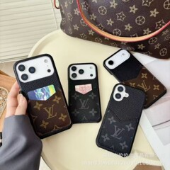 大牌半包苹果17promax手机壳15/14/13/16硬壳插卡适用iPhone老花