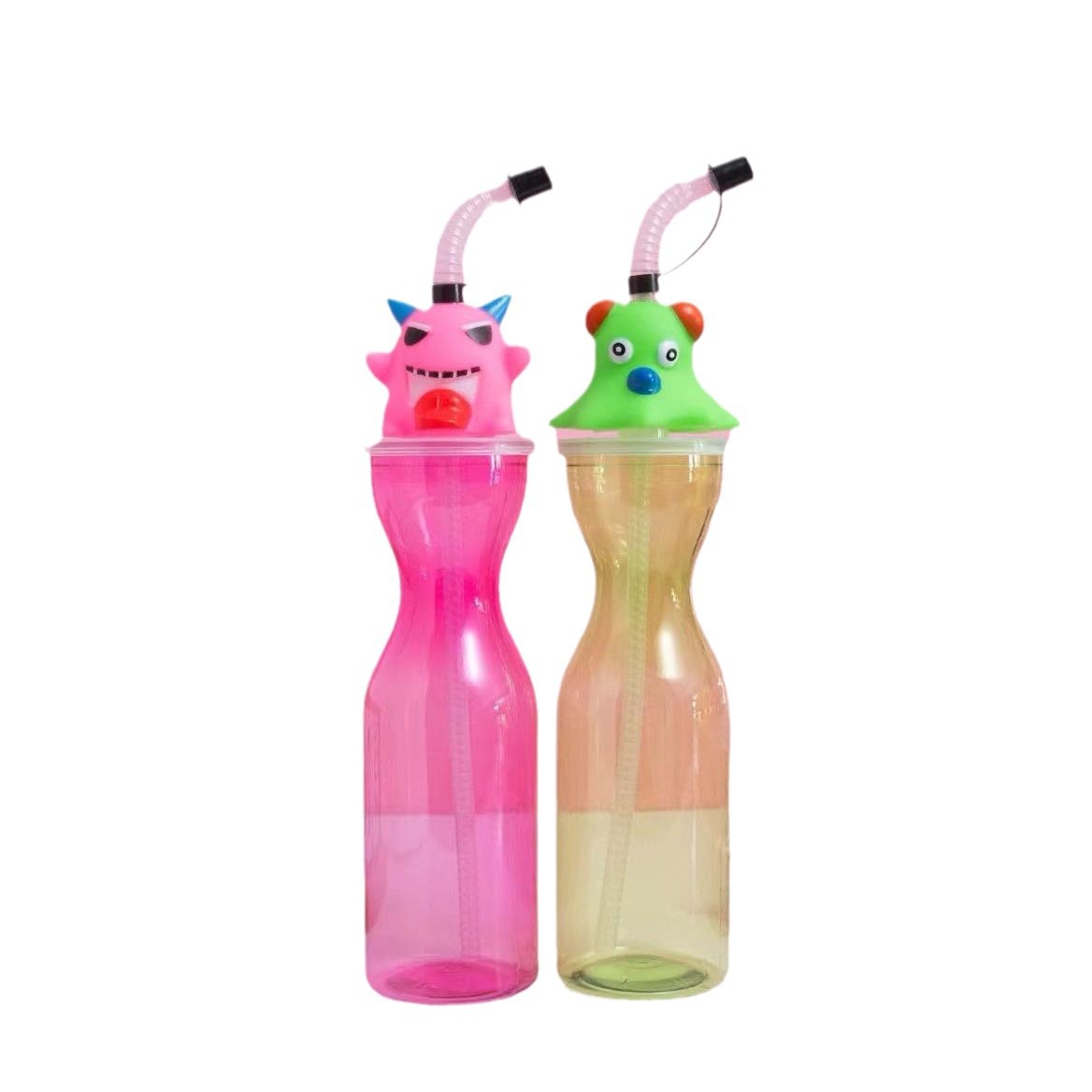 Fábrica directa de dibujos animados 450ml taza de agua taza de té de leche roja taza de jugo con cuerdas taza de agua de plástico